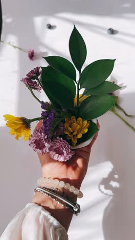 flowers in a hand