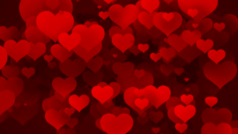 soft backgorund hearts red (loopable) - stock video