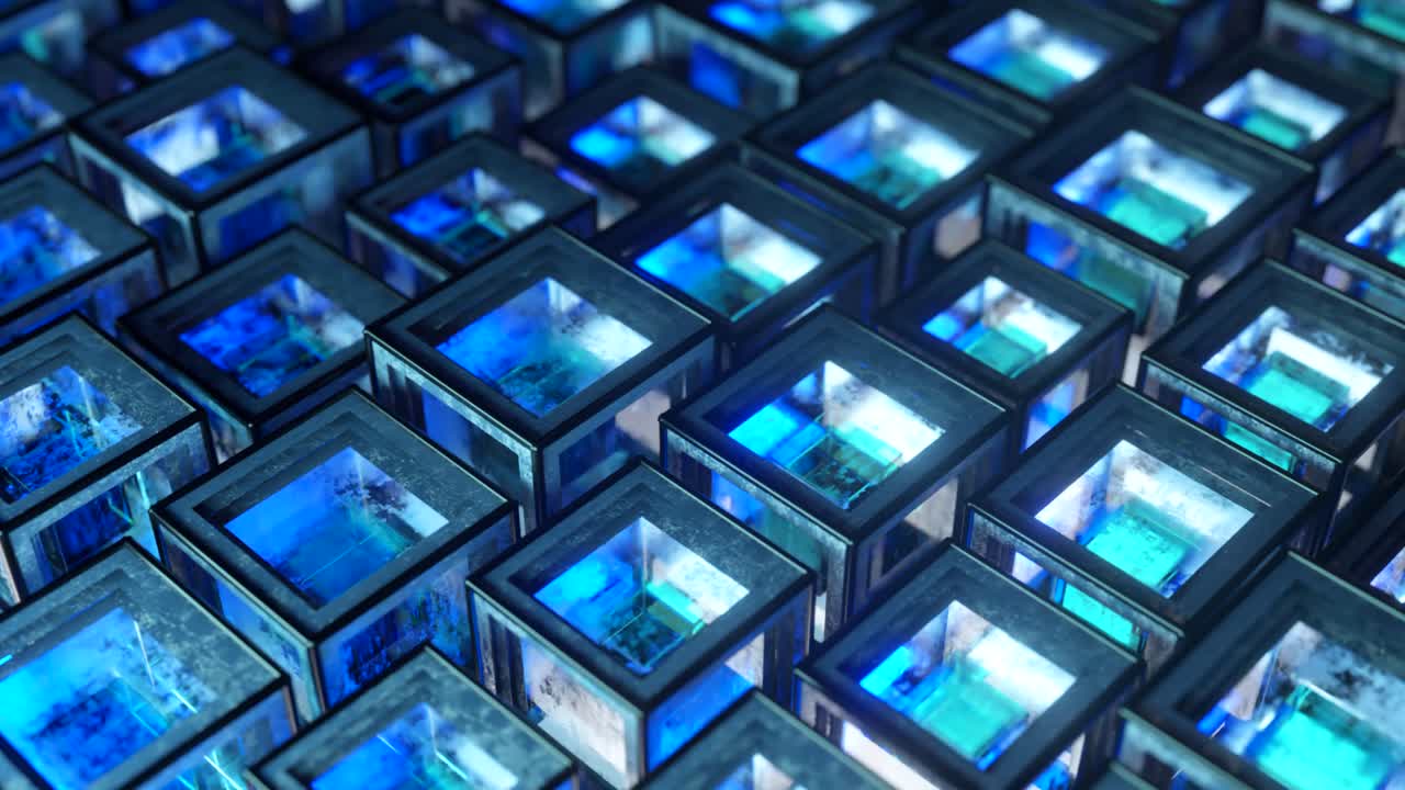 추상적인 미래의 큐브