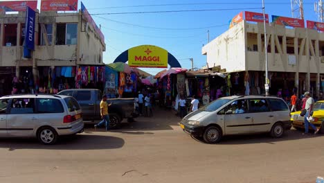 busy street scene in a west african market