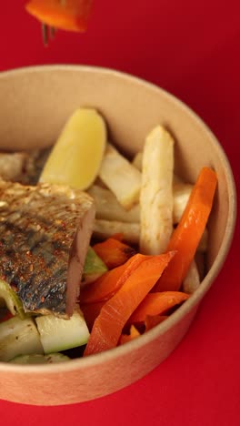 grilled fish with roasted vegetables