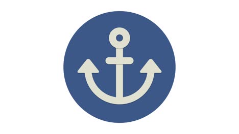 d animated icon boat anchor isolated on green screen background 4k,motion graphics with luma channel