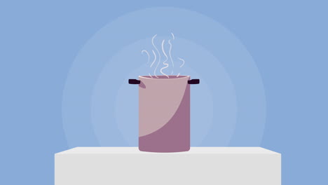pot in kitchen scene animation