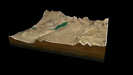 grand canyon usa terrain map 3d render 360 degrees loop animation