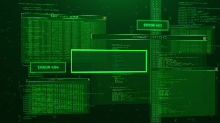 Animation of entering password on computer screen with access Granted message. Technology Interface