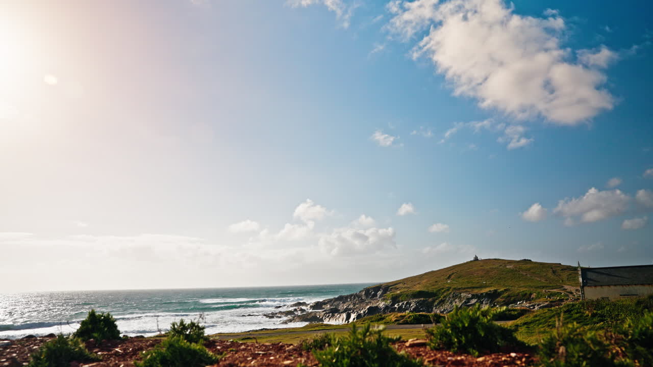 lapso de tiempo de la costa de cornualles en el reino unido