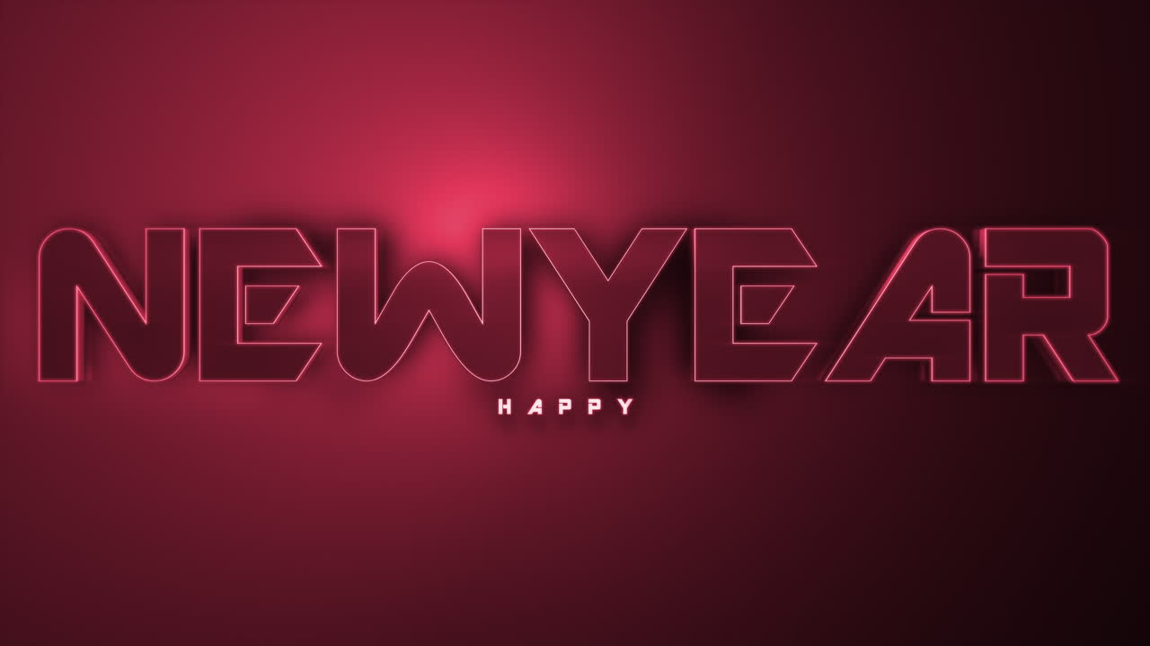 texto de feliz año nuevo monocromático oscuro en degradado rojo