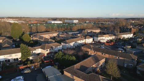 Aerial-footage-of-Haverhill-in-Cambridge,-UK