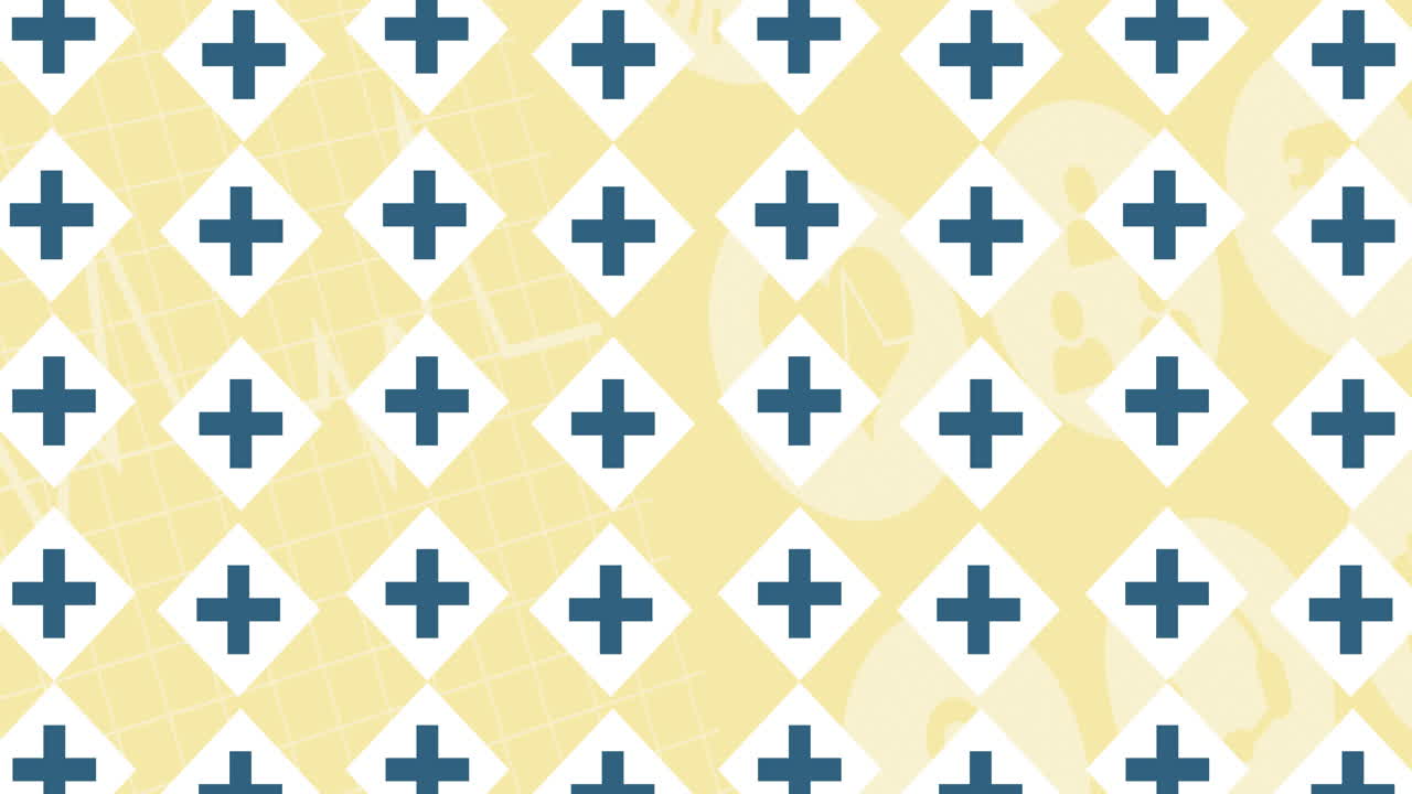 Animation of cross icons over medical icons