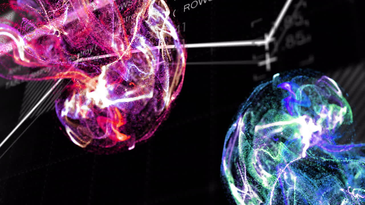 conexiones de redes neuronales y animación de la actividad cerebral sobre un fondo oscuro