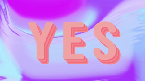 animation of yes text over shapes