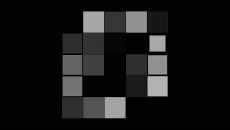 Composition-of-grey-squares-in-mosaic-shape-on-black-background