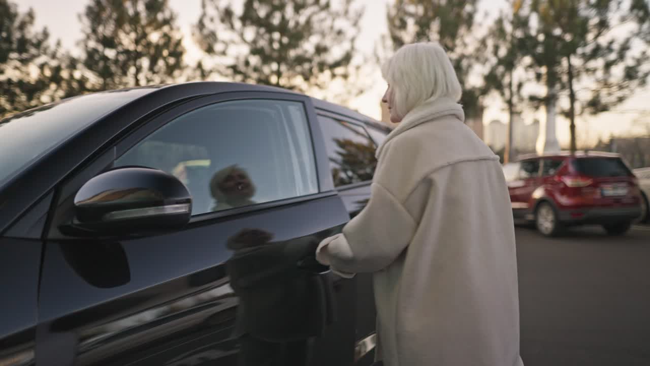 Senior Woman Near Car