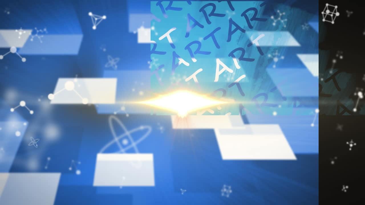 분자의 애니메이션을  사각형과 반이는 반점 위에