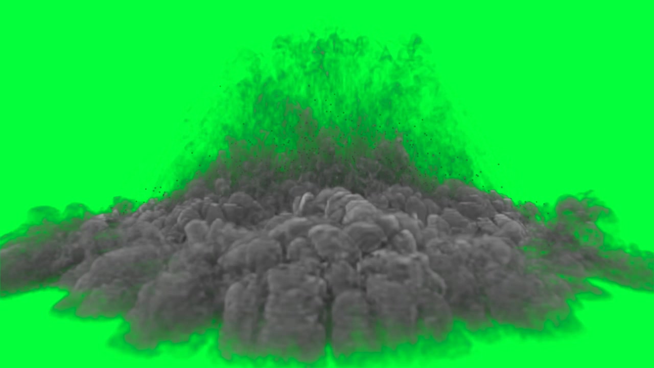 Effetto fumo di esplosione su schermo verde