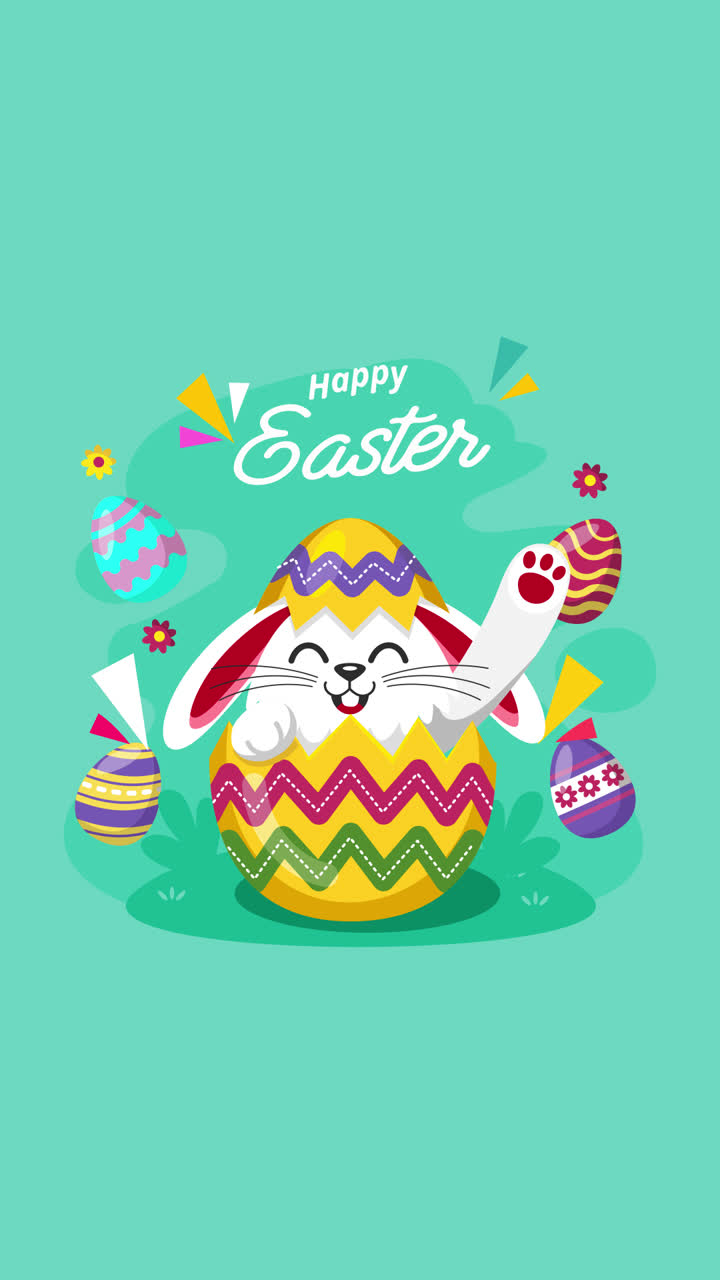 부활절 달에 행복한 부활절 토끼