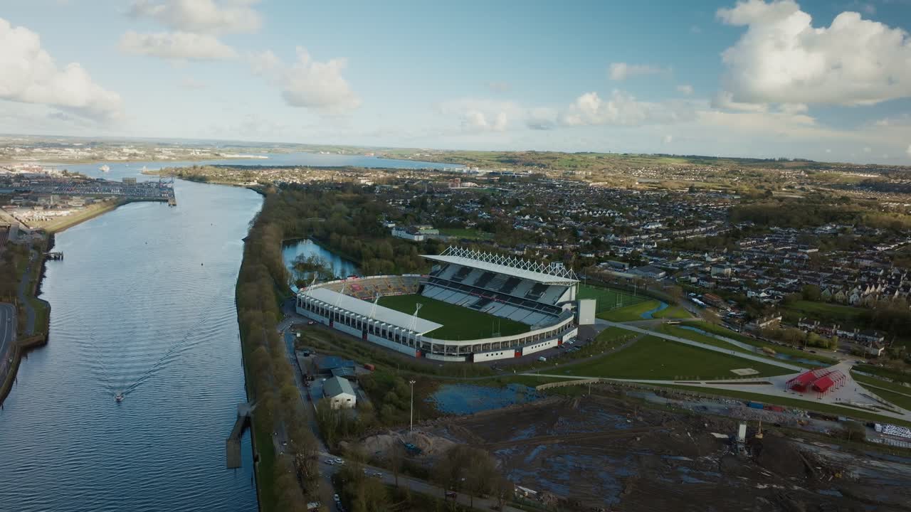 Cork Stadium Aerial View Cork City Ballintemple Ireland 4K 04