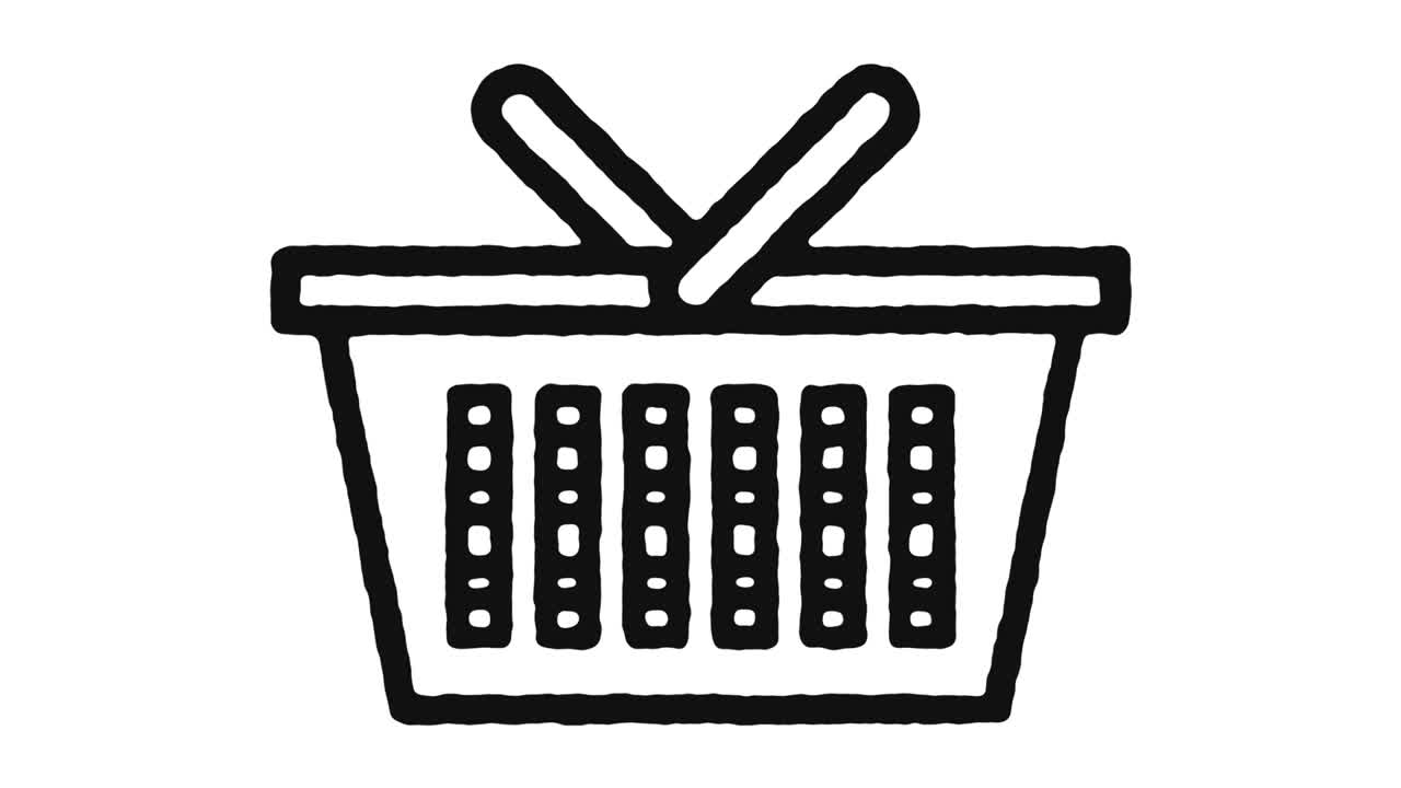 쇼핑 바구니 아이콘 애니메이션 영상 및 알파 채널