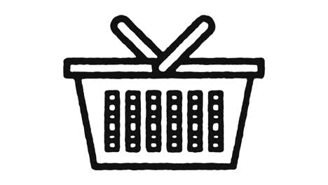 shopping basket icon animation footage & alpha channel