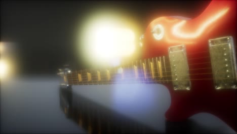 guitarra eléctrica en la oscuridad con luces brillantes