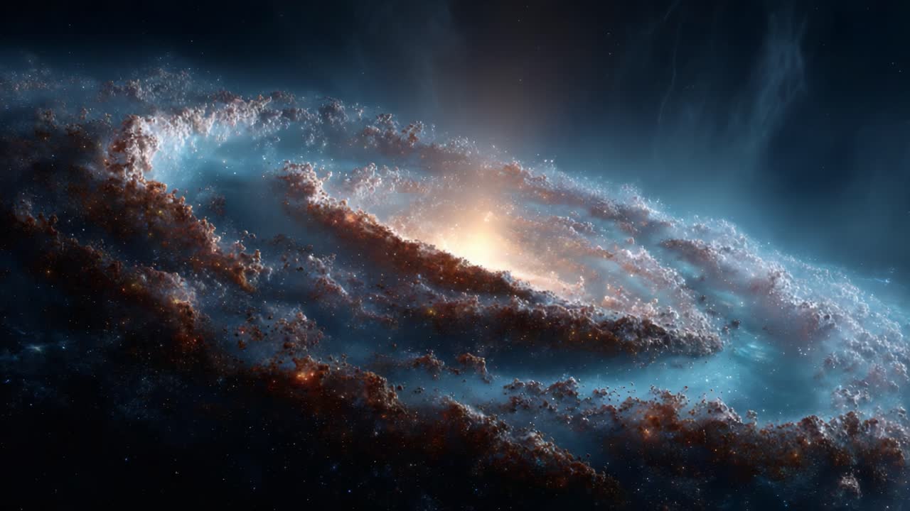 A breathtaking view of a cosmic spiral galaxy, illustrating the stunning beauty of stellar formations and the mysterious hues of outer space in mesmerizing detail