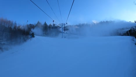 going up a ski lift