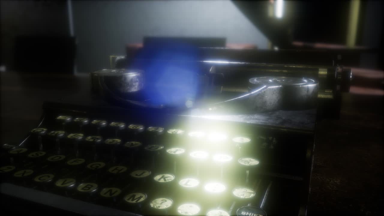 retro typewriter in the dark