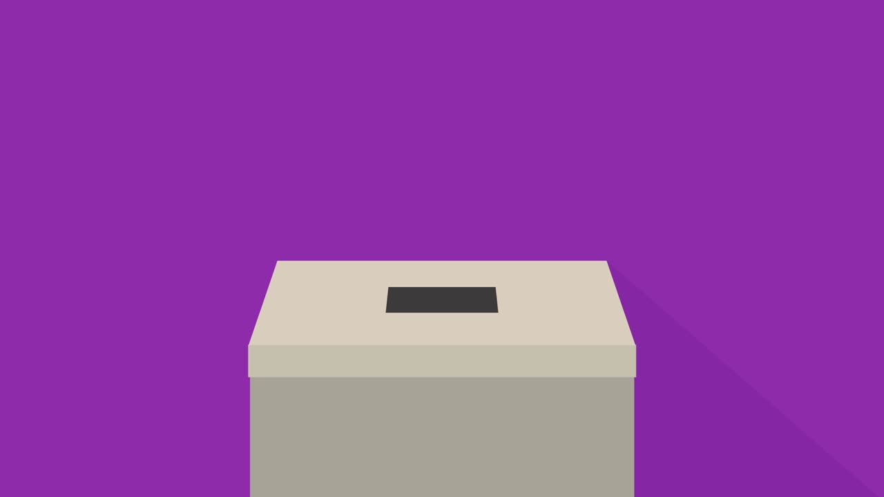 papel de votación que entra en la urna de votación, el concepto de democracia bucle