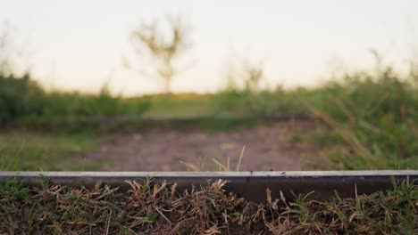 Closeup-of-an-abandoned-railway-in-Firmat,-Santa-Fe,-Argentina