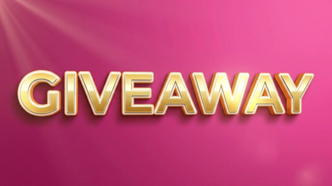Giveaway Promotional Text Banner Animation With Vibrant 3D Typography