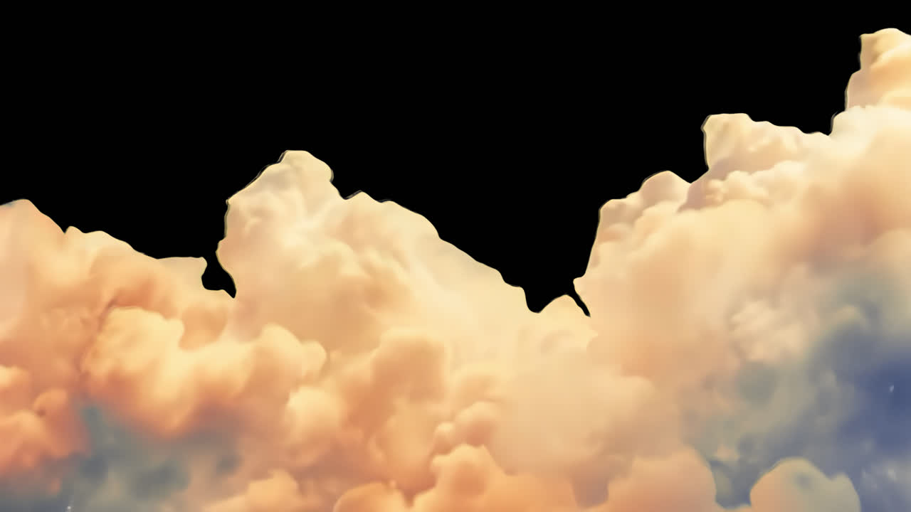 Aesthetic clouds animated overlay, transparent 4K video, alpha channel, ProRes 4444