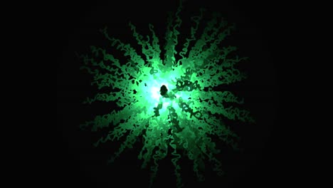 estallido radial verde abstracto
