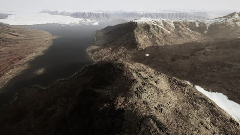 Aerial-Drone-Panorama-view-of-mountains-in-Icealand