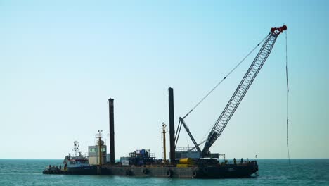 floating crane vessel sea ship