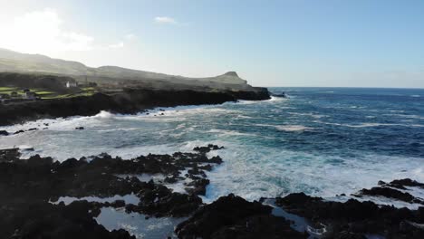 Aerial-view-of-Biscoitos,-Terceira-Island,-Azores,-Portugal