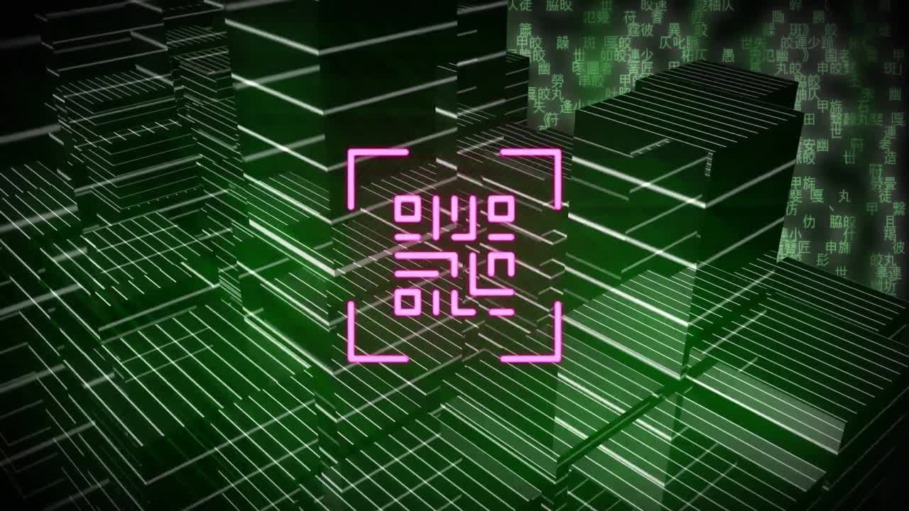 escáner de código qr contra bloques 3d