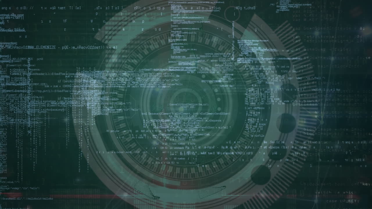 animación de puntos de conexión contra el procesamiento de datos con hud en la interfaz digital