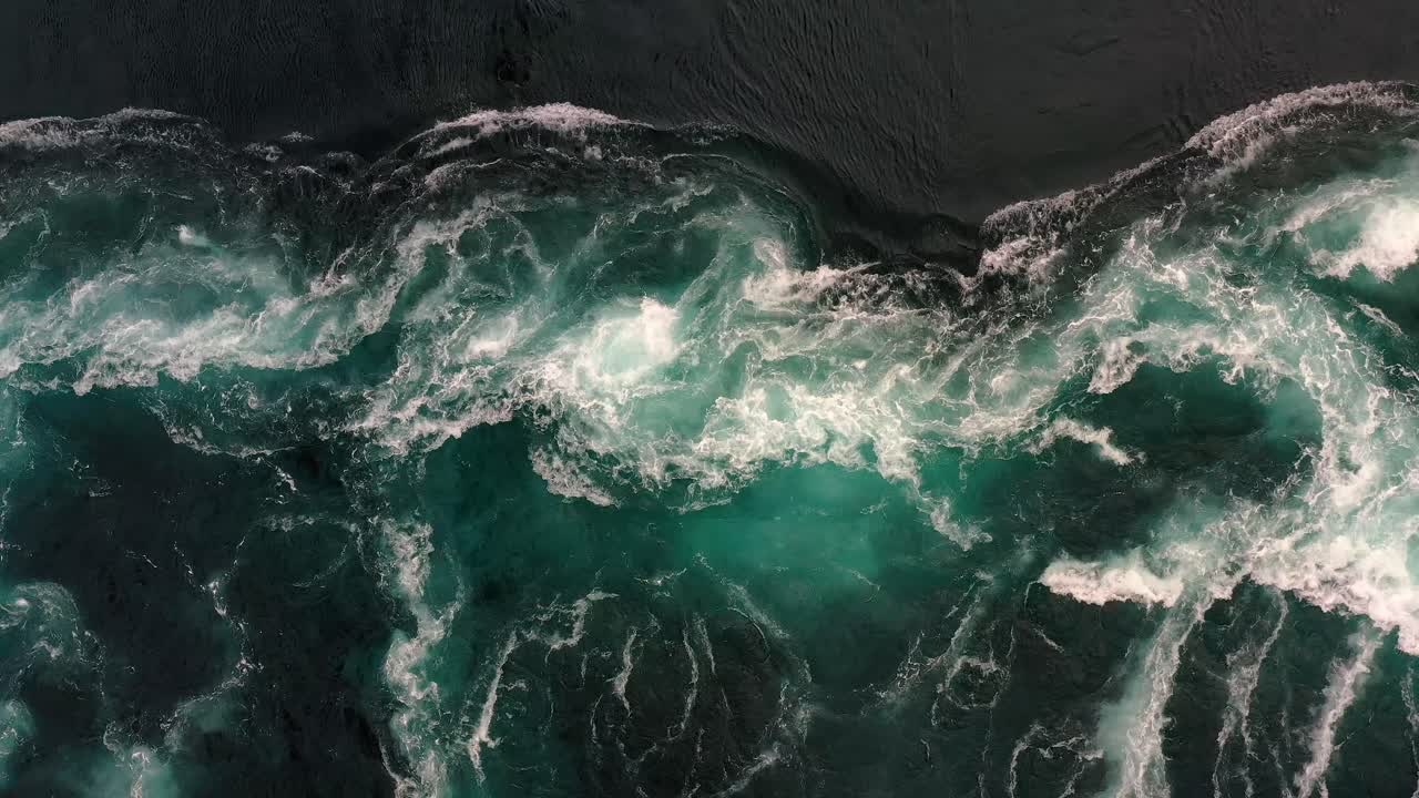 Waves of water of the river and the sea meet each other during high tide and low tide.