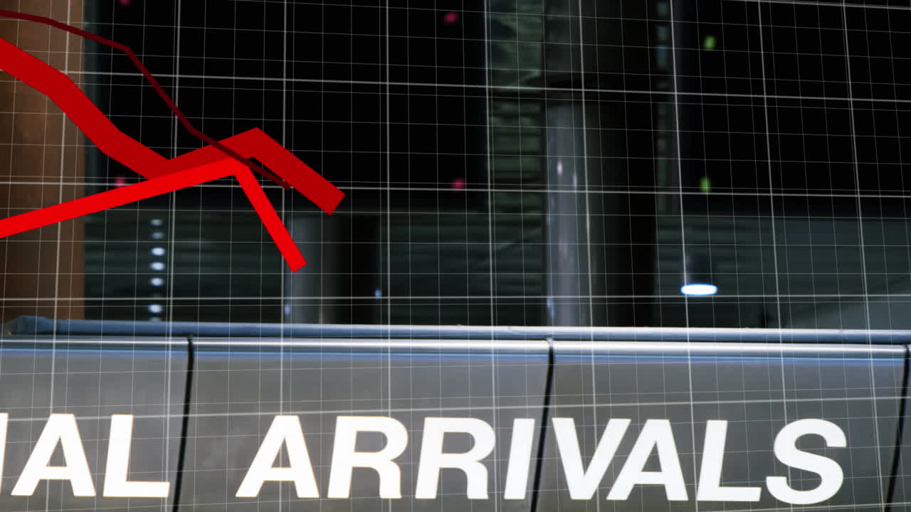 ⁇ 은 그래프, 공항 위의 그리드에 경제적 위기를 보여줍니다.