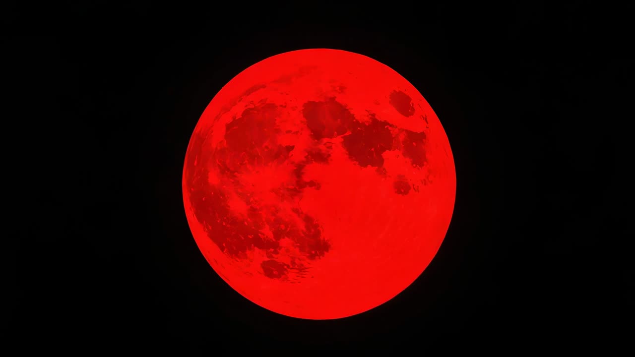 Luna piena che inizia a cambiare colore, passando da una leggera tinta rosa a un cremisi vivido nel cielo notturno limpido