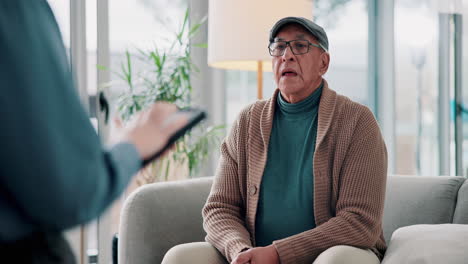 senior man in therapy session