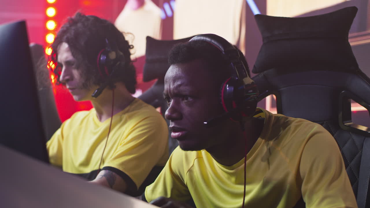 Esports team competing