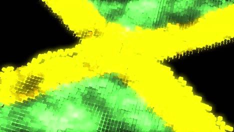 futurista 60fps brillante bandera digital de jamaica, renderizado en uhd 4k 3d animación de bucle sin costuras