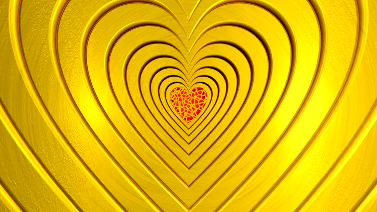 추상적인 심장 기호의 3d 애니메이션