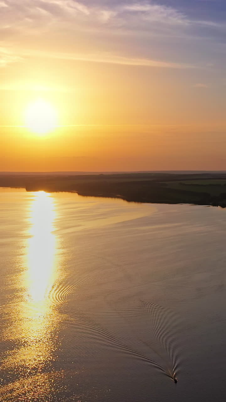 Sunset water reflection. Sunset orange river water reflection landscape