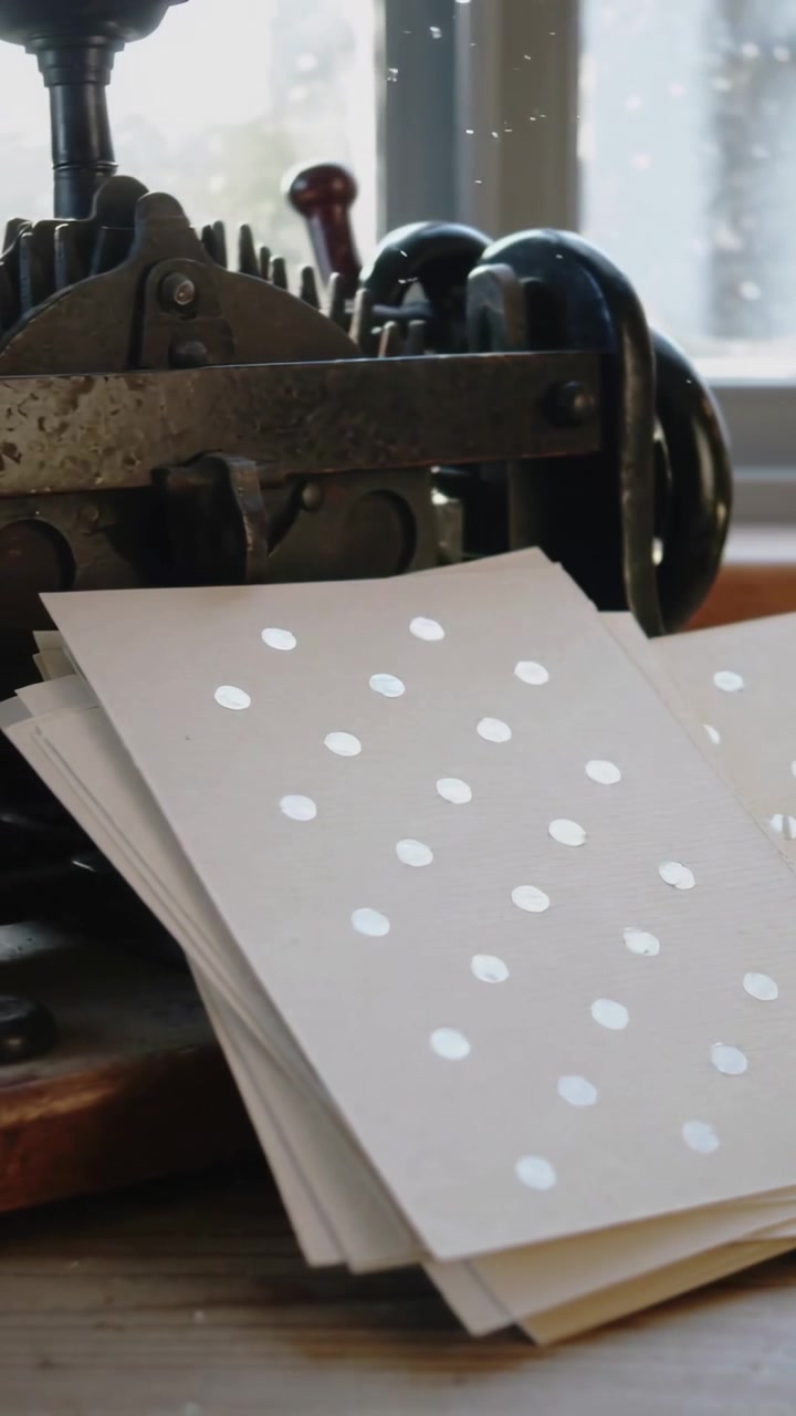 Video verticale: Panoramica della telecamera che mostra una pila a pois e una perforatrice vicino alla finestra, con polvere che fluttua.