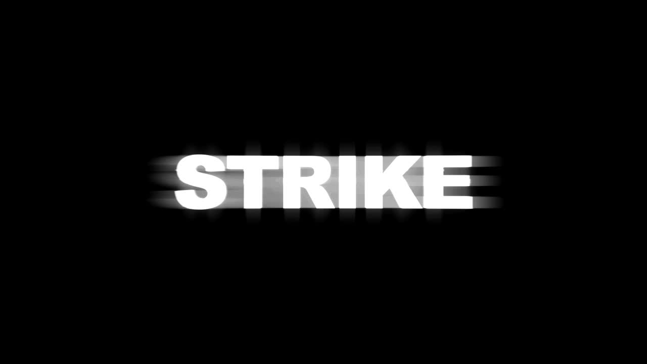 STRIKE Glitch Text Animation (3 Versions with Alpha Channel), Old Gaming Console Style, Rendering, Background, Loop