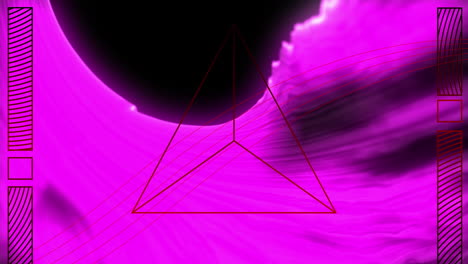 animación de formas que se mueven sobre un fondo rosado brillante