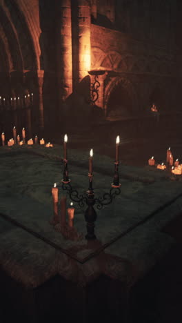 candles in a dark church crypt