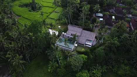 airbnb vacation rental real estate property in tropical ubud, bali - aerial